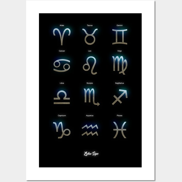 Zodiac Symbols Wall Art by ChrisHarrys